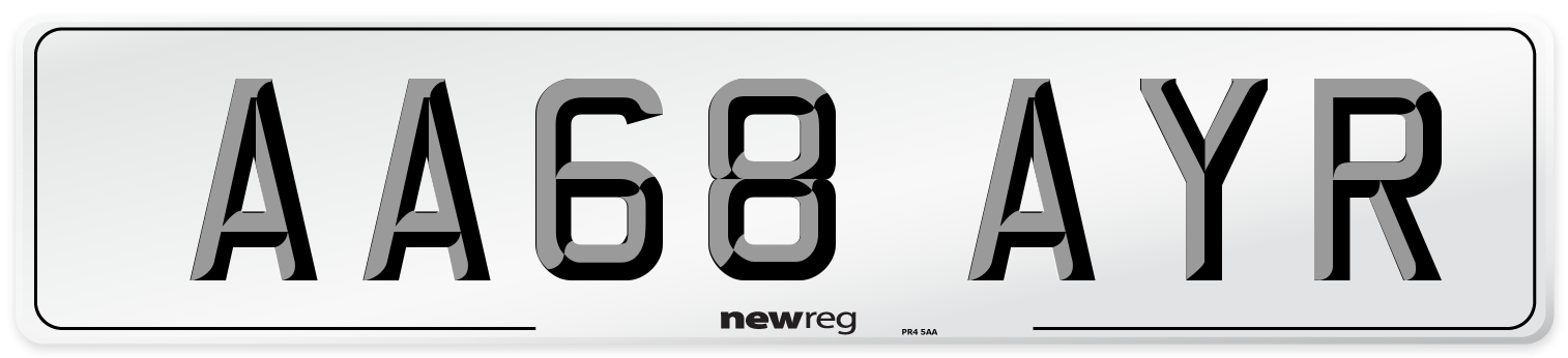 AA68 AYR Number Plate from New Reg